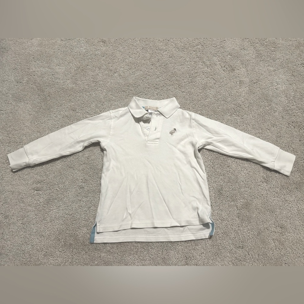 TBBC White Long Sleeve Polo
